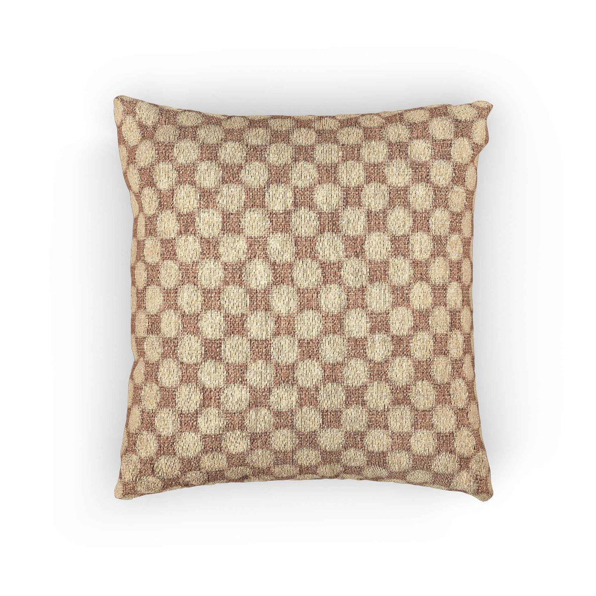 Oreiller à motif tissé à carreaux | Coussin décoratif géométrique marron neutre