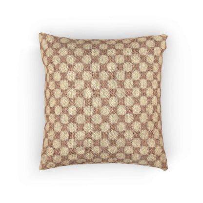 Oreiller à motif tissé à carreaux | Coussin décoratif géométrique marron neutre