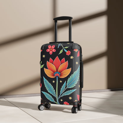 Valise Cabine Fleurie – Bagage de Voyage Lotus & Feuilles Vibrants