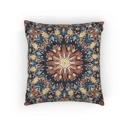 Oreiller tissé mandala géométrique | Coussin décoratif mosaïque bohème