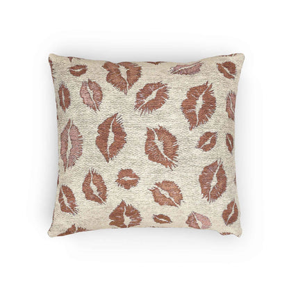 Oreiller tissé motif baisers | Coussin décoratif pour la maison et l'extérieur