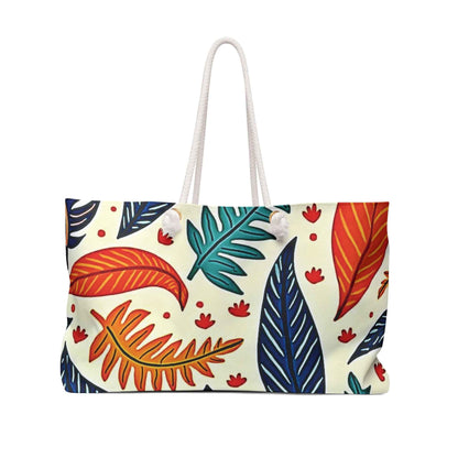 Sac de voyage feuilles tropicales colorées | Fourre-tout de voyage motif feuilles