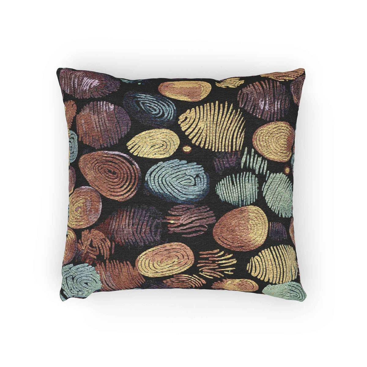 Oreiller tissé en tapisserie galet abstrait | Coussin décoratif à motif de pierres multicolores