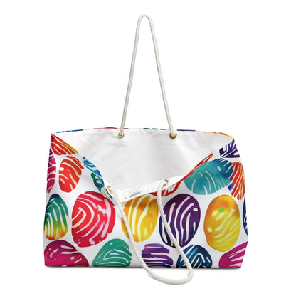 Sac de voyage à pois aquarelles colorés | Cabas de plage arc-en-ciel
