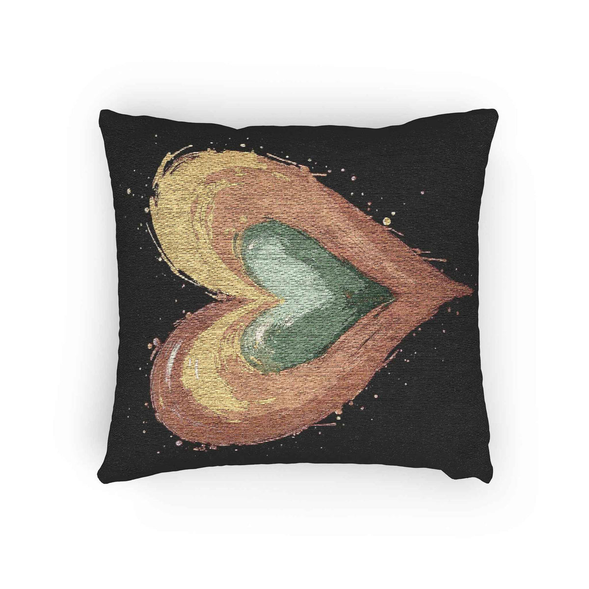 Coussin tressé cœur peint à la main | Coussin décoratif cœur bohème