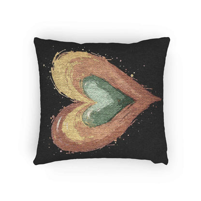 Coussin tressé cœur peint à la main | Coussin décoratif cœur bohème