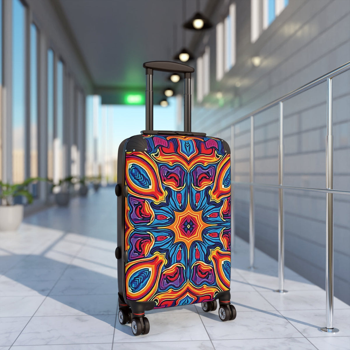 Valise cabine motif Kaléidoscope – Bagage de voyage bohème et vif