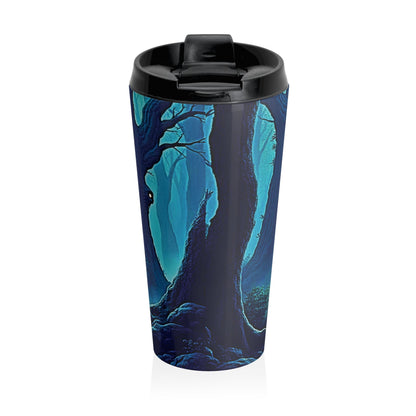 Mug de voyage — Forêt mystique avec esprits des arbres cachés Gobelet isotherme en acier inoxydable