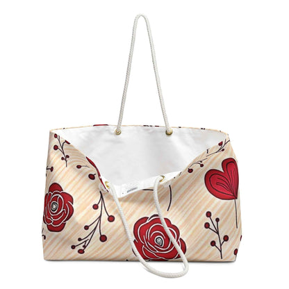 Motif floral rose | Sac de voyage week-end | Design cœur | Sac cabas pour maman occupée | Cadeaux de fête des mères