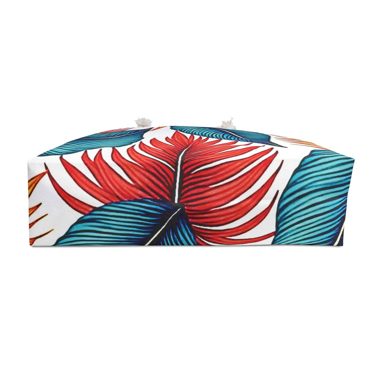 Sac de voyage à motif feuilles tropicales | Palmier bleu sarcelle orange, grand cabas