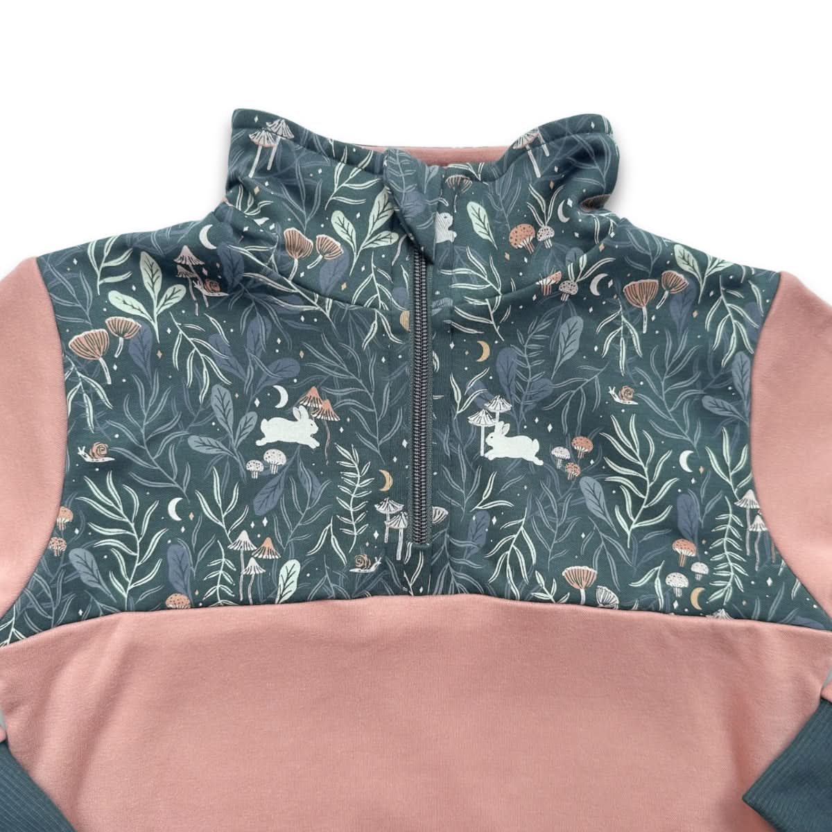 Youth Bamboo Fleece Half-Zip | Sage With Outer Space
