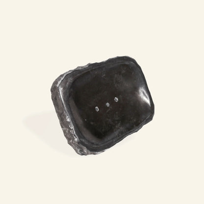 Black marble soap dish