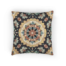Coussin tissé mandala bohème | Housse de coussin kilim mosaïque