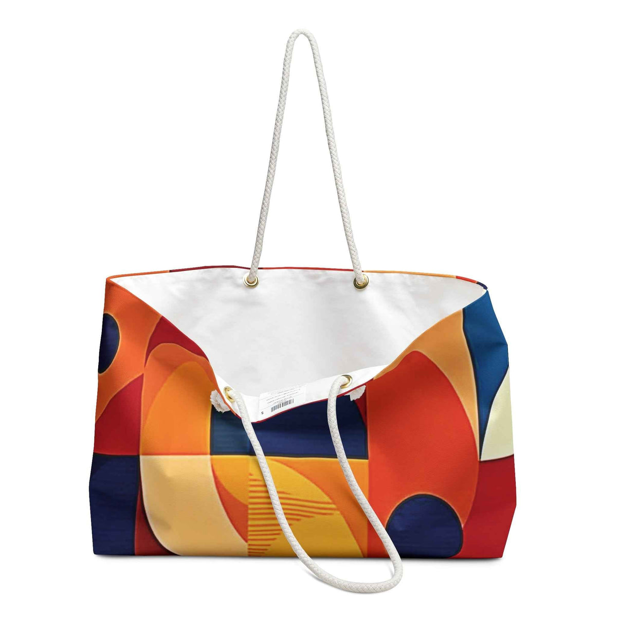 Sac de voyage géométrique abstrait à blocs de couleur | Cabas moderne | Grand sac fourre-tout