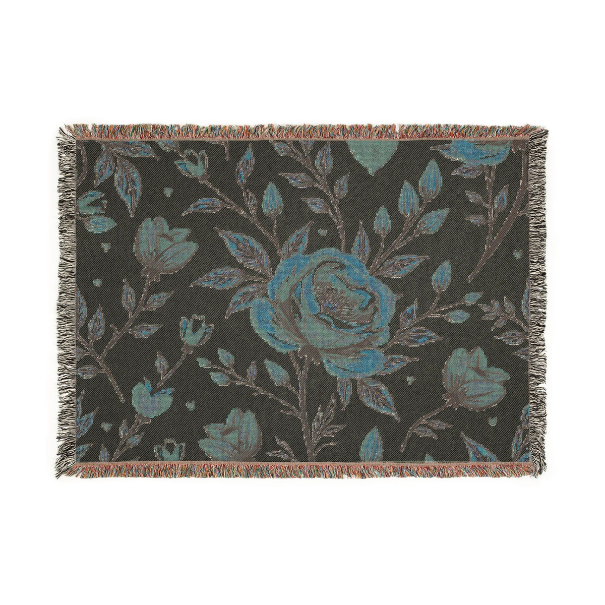 Couverture Tissée Florale — Jeté Rose Vintage