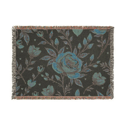 Couverture Tissée Florale — Jeté Rose Vintage