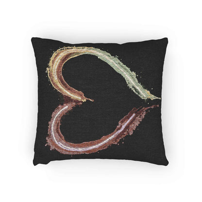 Oreiller Cœur Coup de Pinceau Iridescent | Oreiller Tissé