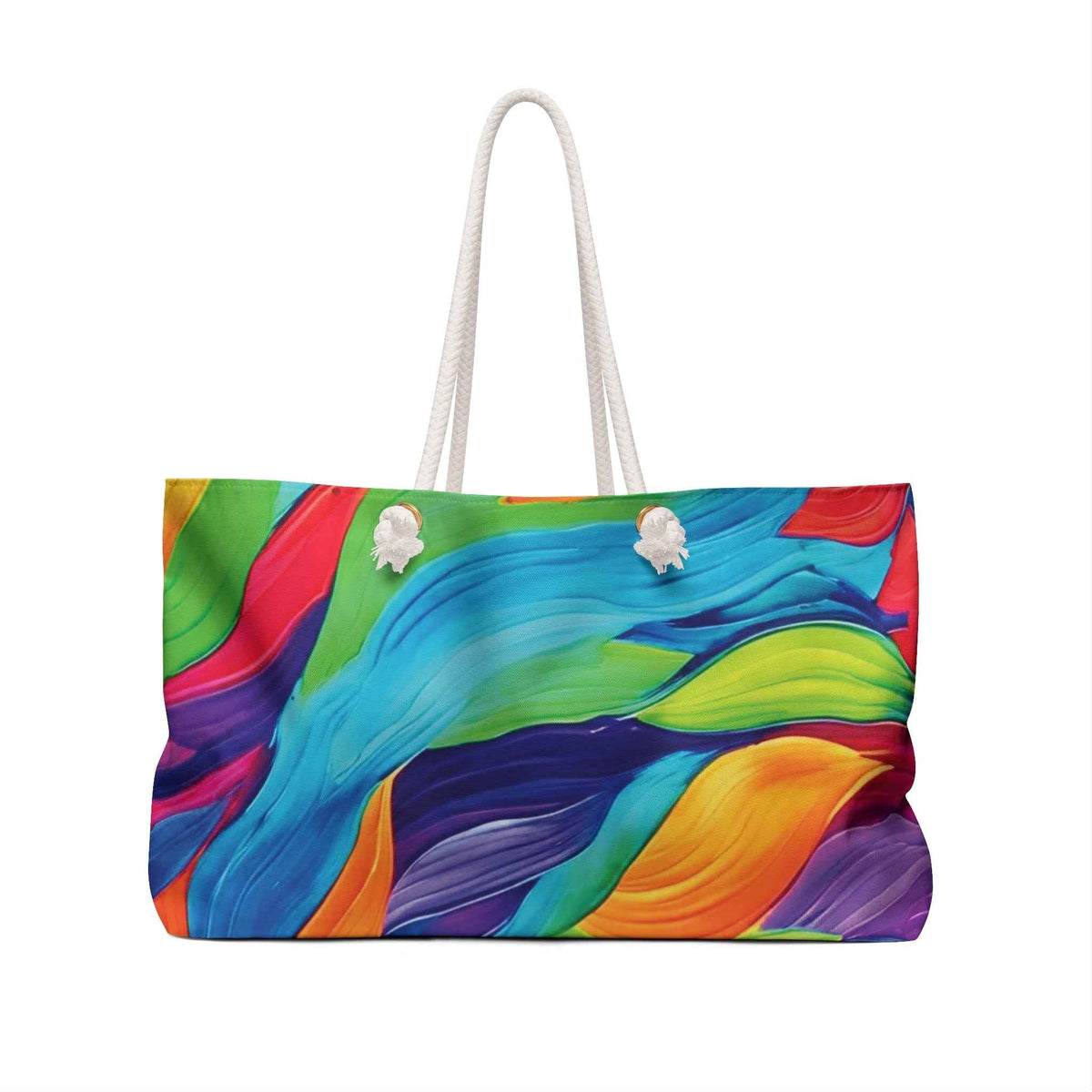Sac de voyage coloré à motifs abstraits coup de pinceau | Grand sac fourre-tout à motifs tourbillons vifs