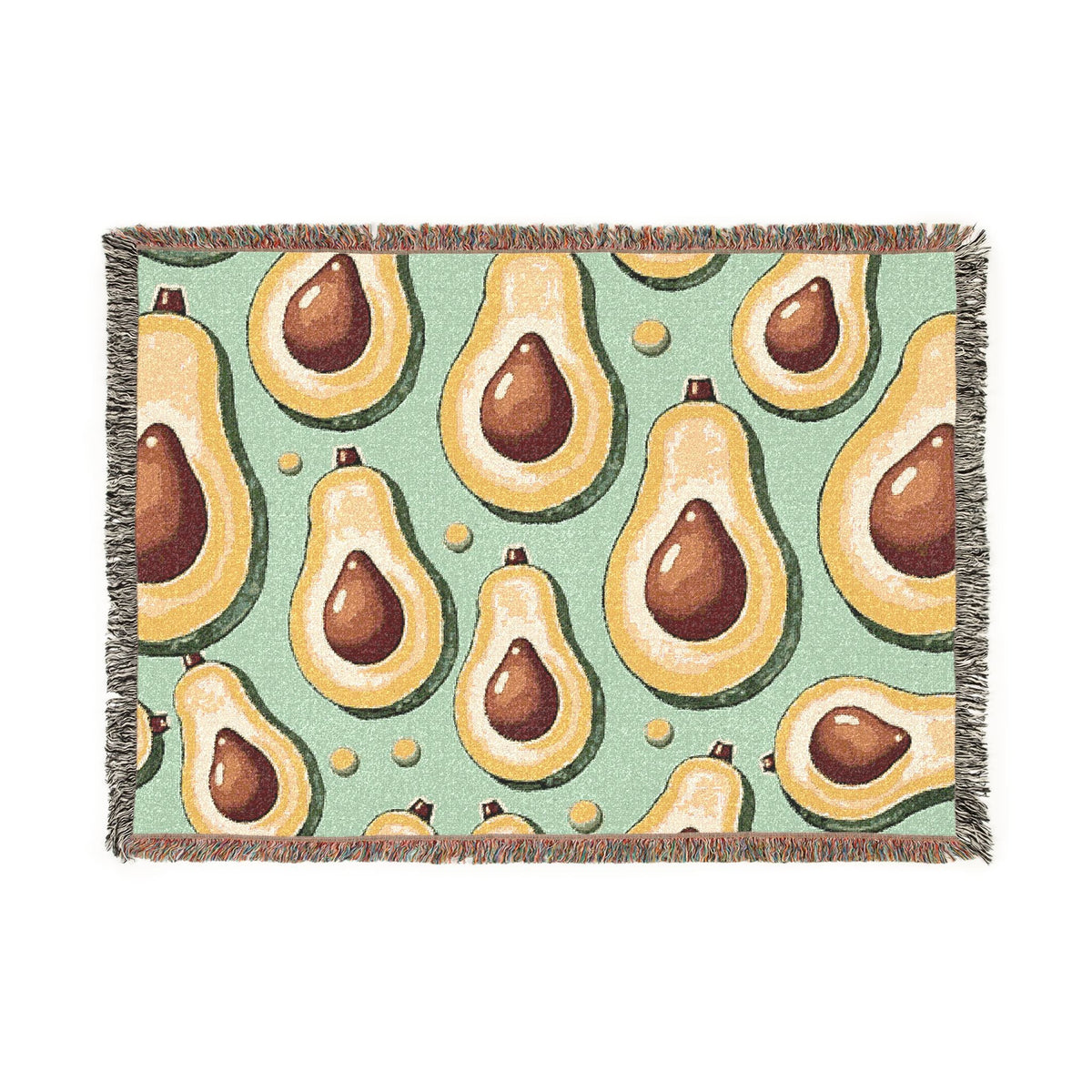 Jeté décoratif tissé motif avocat – Doux et confortable pour cuisine, salon et cadeaux