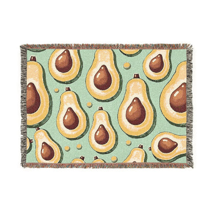Jeté décoratif tissé motif avocat – Doux et confortable pour cuisine, salon et cadeaux