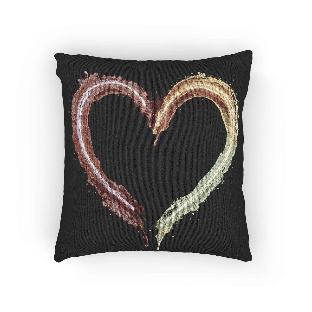 Oreiller Cœur Coup de Pinceau Iridescent | Oreiller Tissé