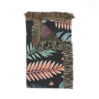 Couverture tissée « Feuilles à plumes »