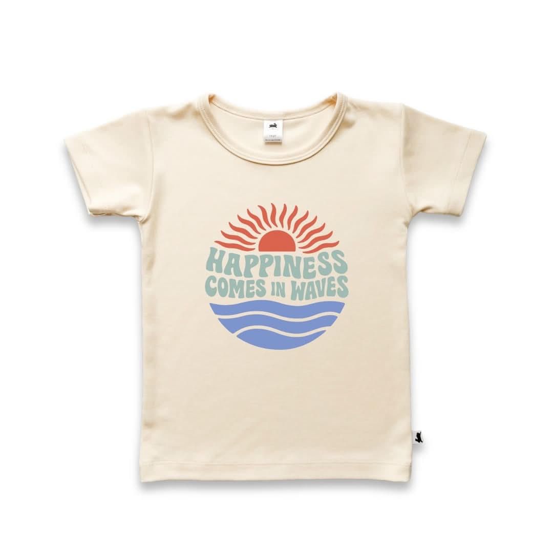 Youth Bamboo Graphic T-Shirt | "Sandcastle" on Tangerine Crush