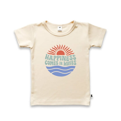 Youth Bamboo Graphic T-Shirt | "Sandcastle" on Tangerine Crush