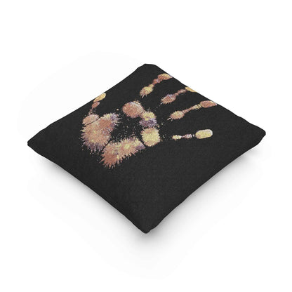 Coussin tissé à empreinte métallique | Coussin décoratif bohème