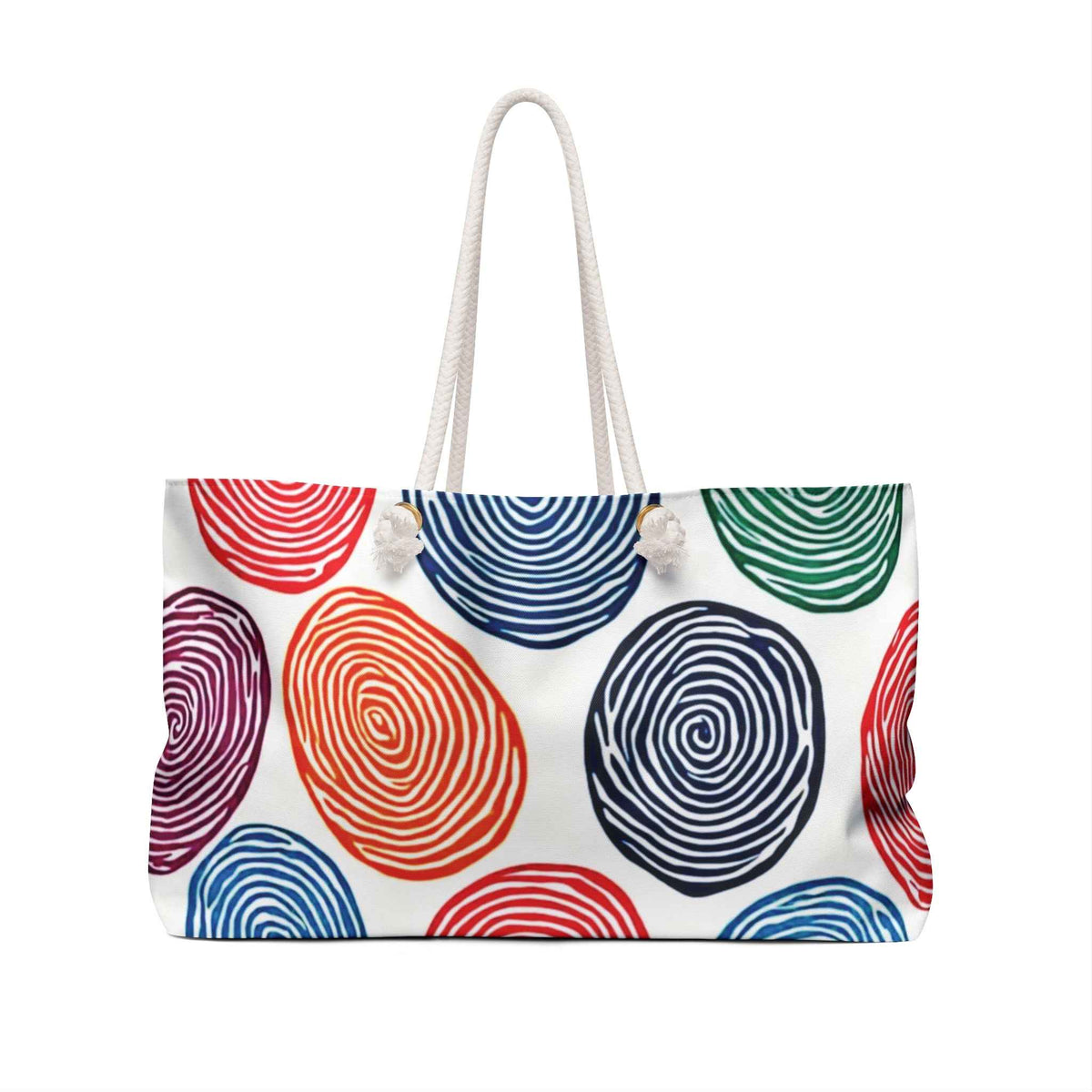 Sac de Voyage Week-end Cercles Spirales Colorés | Grand Sac Fourre-tout Plage Voyage | Maman Occupée | Cadeau Fête des Mères