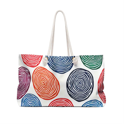Sac de Voyage Week-end Cercles Spirales Colorés | Grand Sac Fourre-tout Plage Voyage | Maman Occupée | Cadeau Fête des Mères