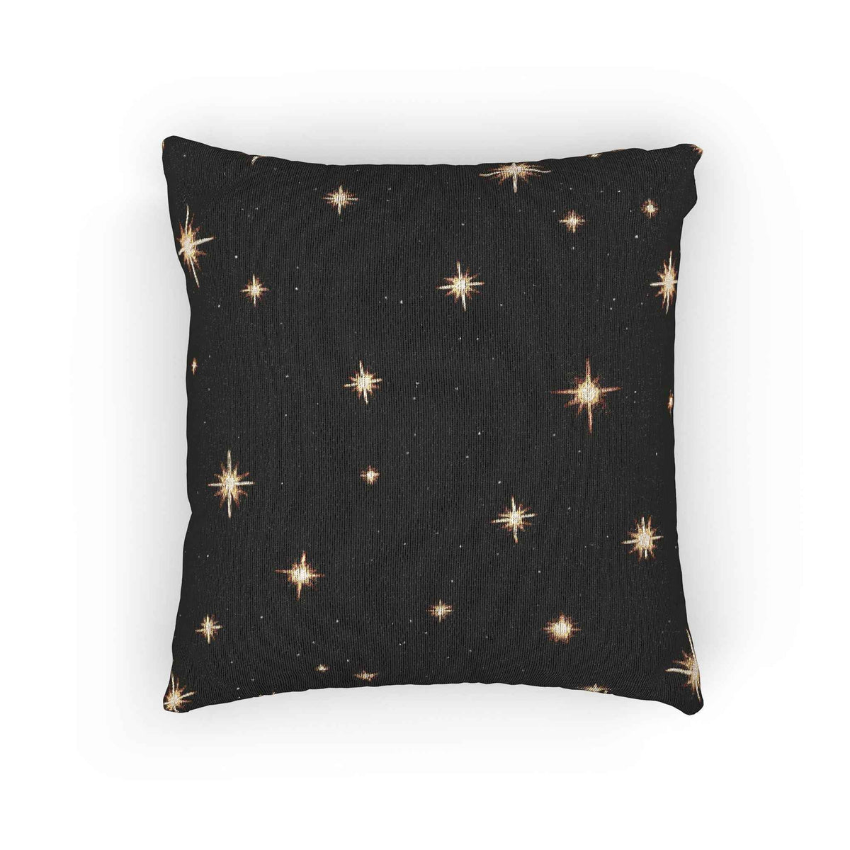 Oreiller tissé Étincelle Nuit Étoilée | Étoiles au point de croix noires
