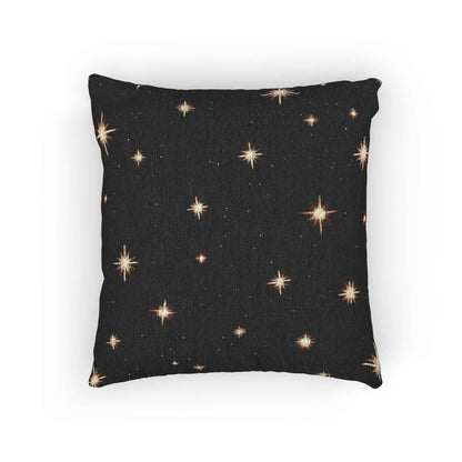 Oreiller tissé Étincelle Nuit Étoilée | Étoiles au point de croix noires