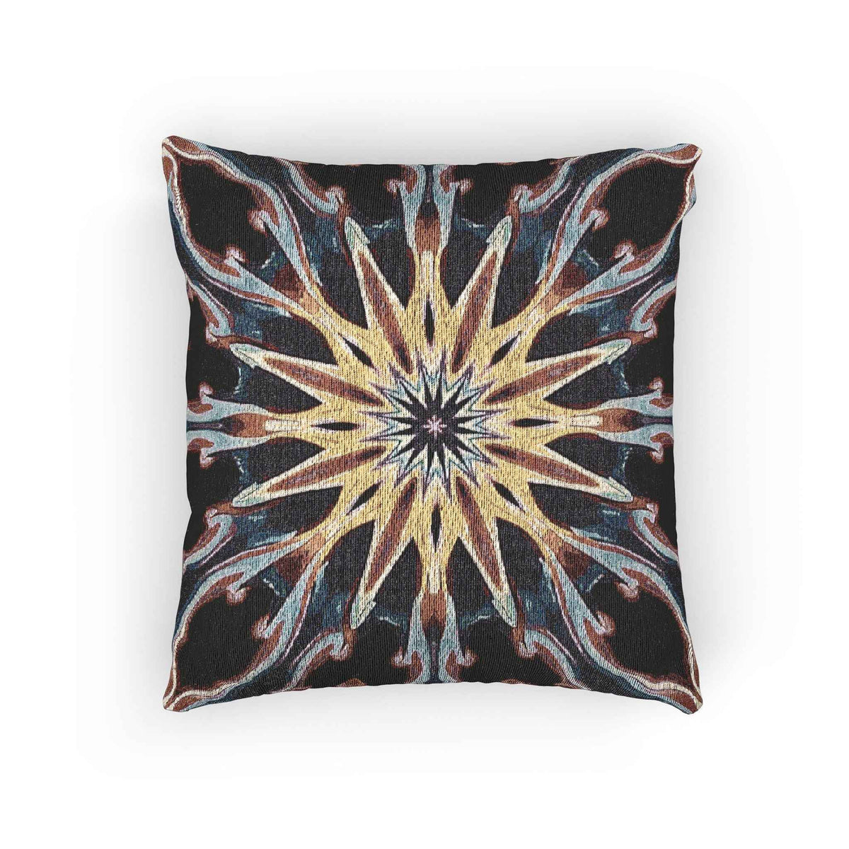 Coussin tissé Mandala Étoile | Coussin décoratif Bohème Géométrique