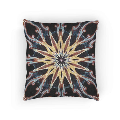 Coussin tissé Mandala Étoile | Coussin décoratif Bohème Géométrique