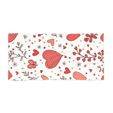 Serviette de plage – Serviette de plage motif cœurs rouges pour la Saint-Valentin