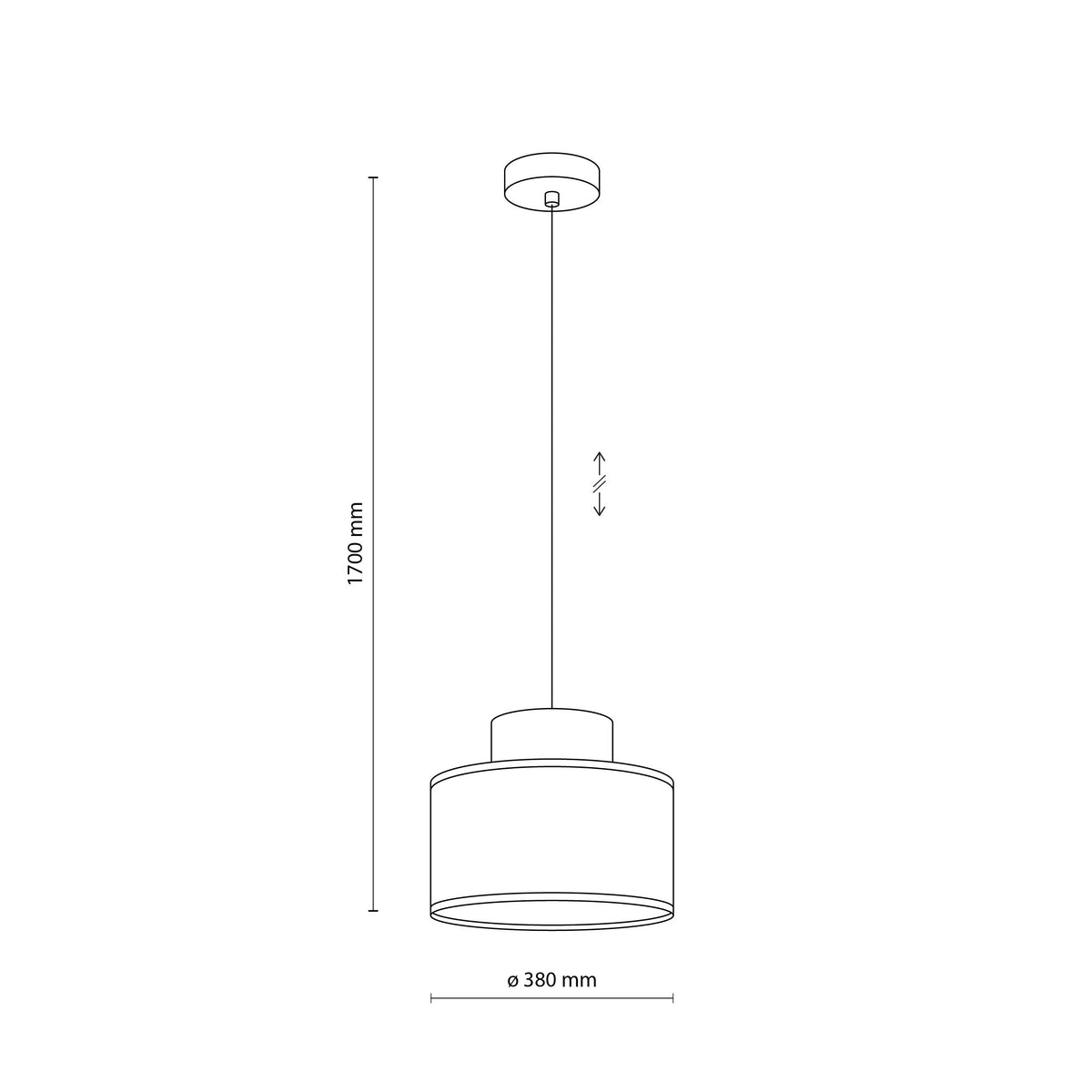 DUO White Linen & Jute Cylinder Pendant Light for Kitchen Island & Dining