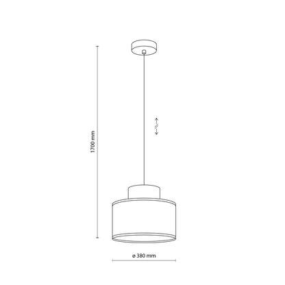 DUO White Linen & Jute Cylinder Pendant Light for Kitchen Island & Dining