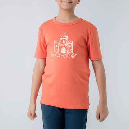 Youth Bamboo Graphic T-Shirt | "Happiness Comes In Waves" | Cream