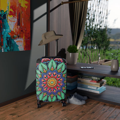 Valise florale Mandala – Bagage cabine bohème coloré