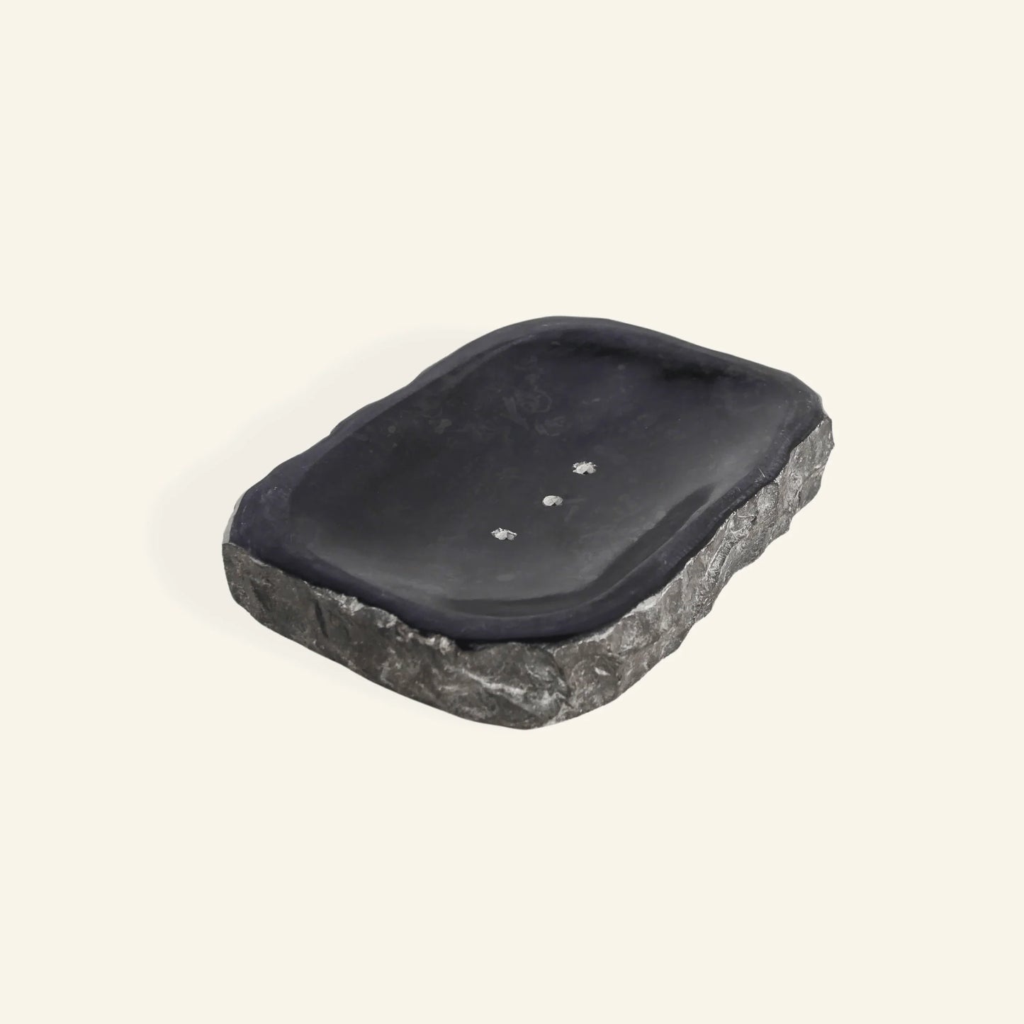Black marble soap dish