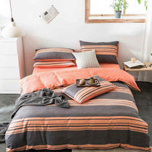 Parure de lit géométrique 100 % coton – Ensemble drap et housse de couette matelassé à impression réactive