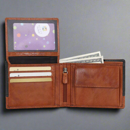 Portefeuille pliable BOL noir/marron