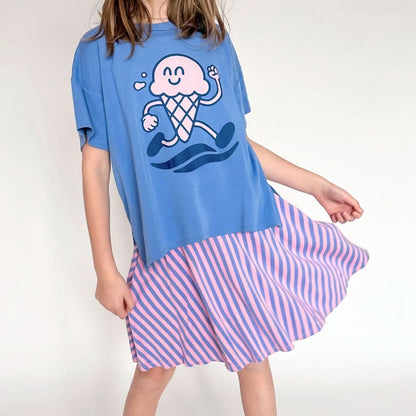 Youth Bamboo Graphic Oversized T-Shirt | "Happiness Comes In Waves" | Cream