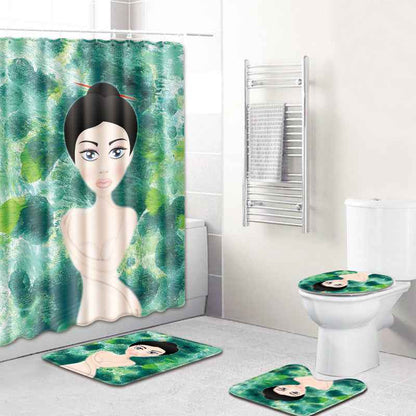 Tapis de bain antidérapant – Ensemble 3 pièces série féminine