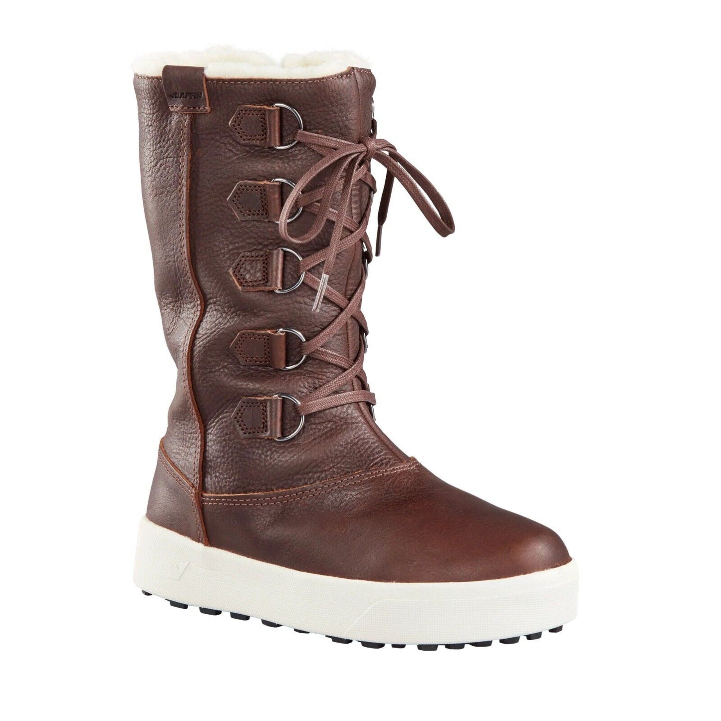 Bottes d'hiver en cuir imperméables doublées de laine Yorkville pour femme de Baffin avec fermeture éclair latérale