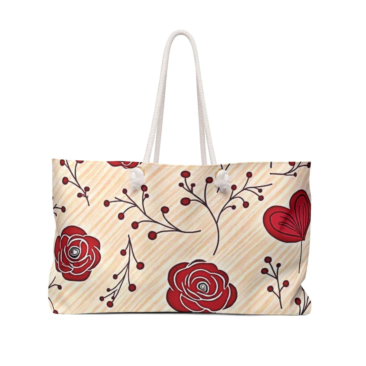 Motif floral rose | Sac de voyage week-end | Design cœur | Sac cabas pour maman occupée | Cadeaux de fête des mères
