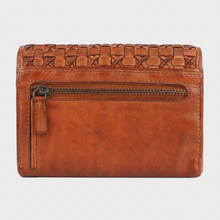 Portefeuille tressé en cuir pour femme MET