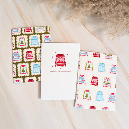 Cartes de Noël format mini – Maîtriser le style des pulls des Fêtes