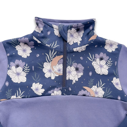 Youth Bamboo Fleece Half-Zip | Sage With Outer Space